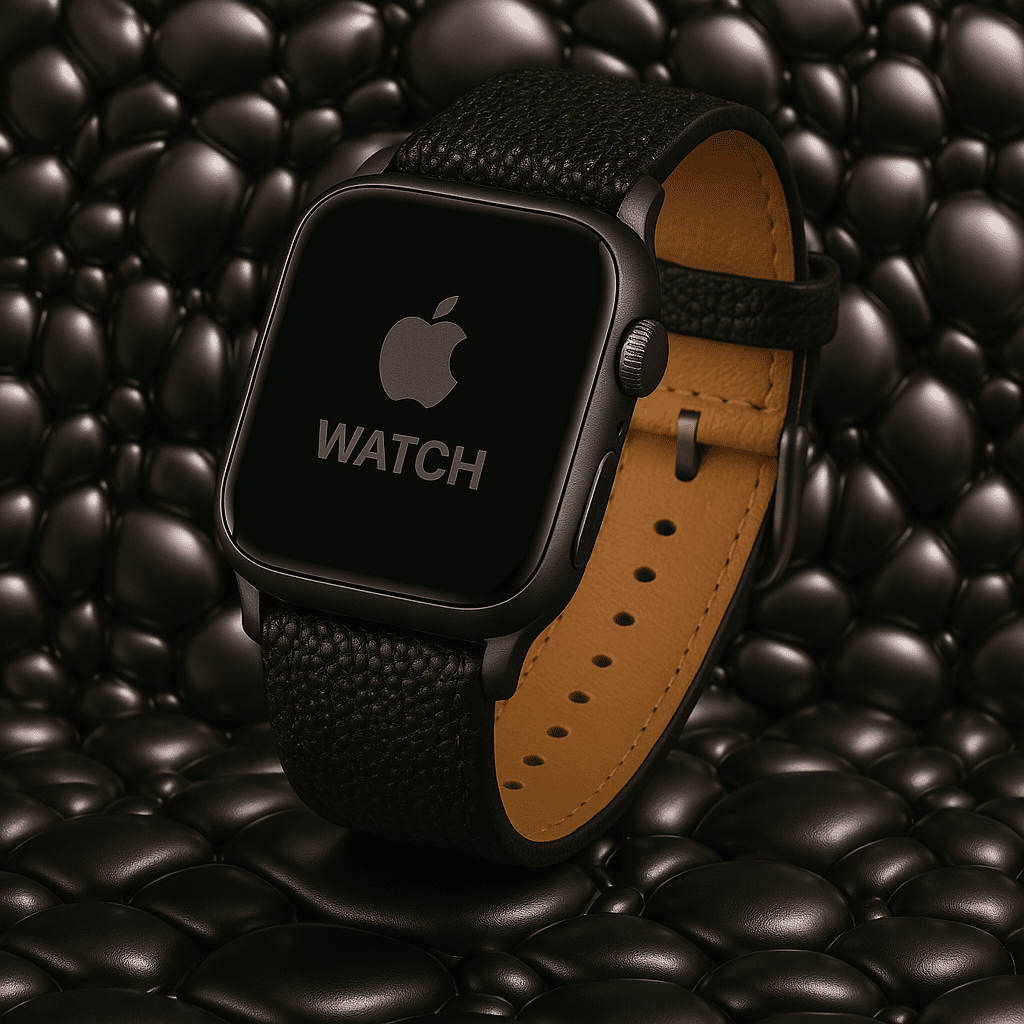 Valloir Stingray Luxus-Armband für Smartwatch aus mattem Perlrochenleder (Nachtblau)